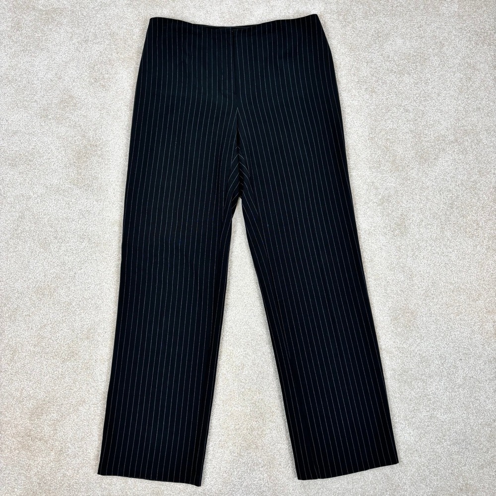 AGB Dress Womens Black Pinstripe Straight Leg Dress Pants Size 12 Y2K Office